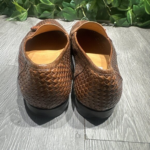 Vintage Mezlan Exotic Brown Crocodile Dress Shoes Mens 10.5 Tassel Loafers Spain main image 9